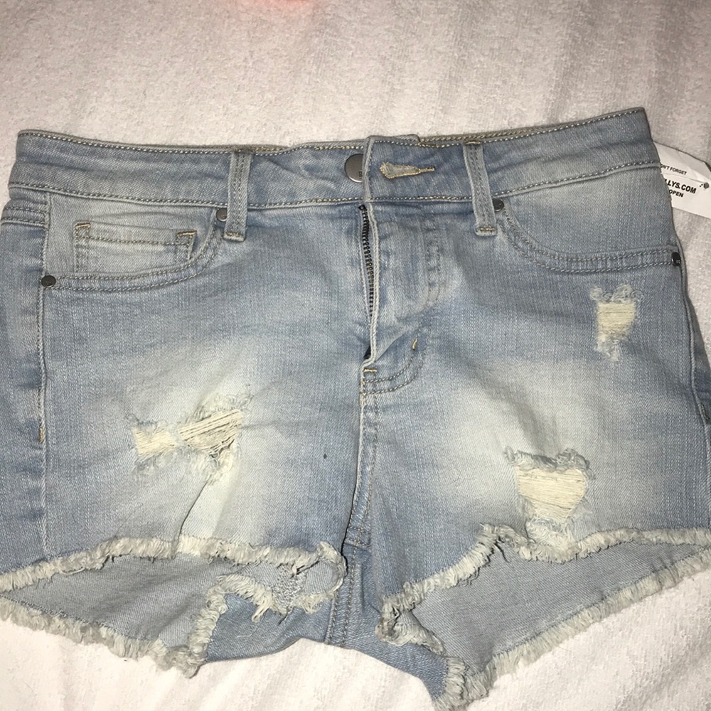 light wash shorts